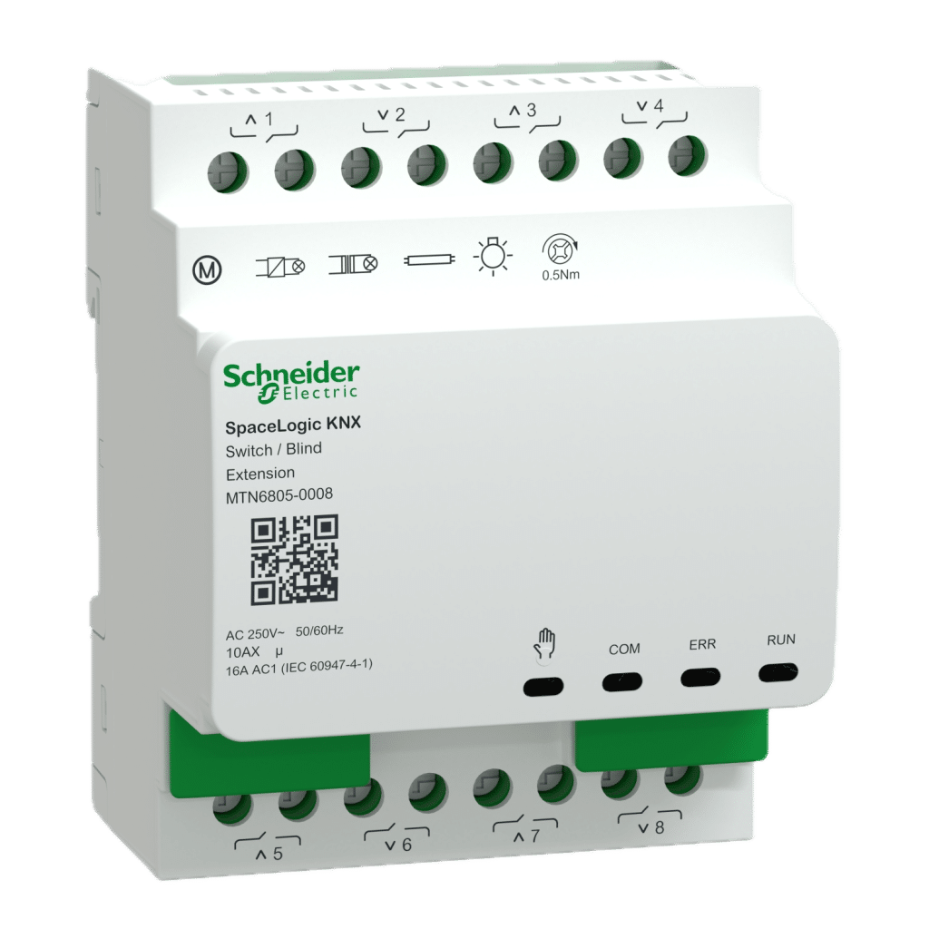 KNX Lighting & Blind Extension 8-Channel 16 A – SpaceLogic Series, Model MTN6805-0008