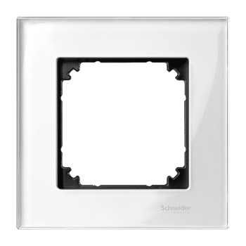Real Glass Frame, 1-Gang, System M, Brilliant White – Schneider MTN404119