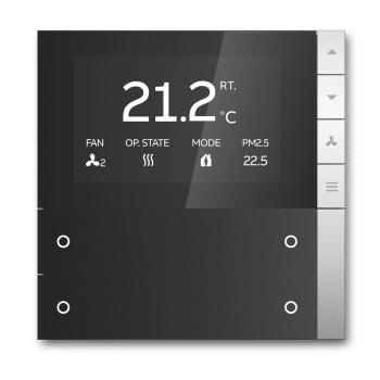 Smart Thermostatic 4-Gang Switch PEONIA Black – Model PEBR/U2.0.1-201 by ABB (KNX Smart Home)
