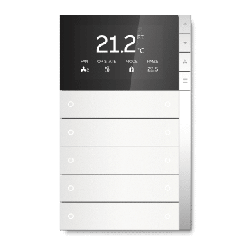 Smart Thermostatic 10-Gang Switch PEONIA White – Model PEBR/U5.0.1-001 by ABB (KNX Smart Home)