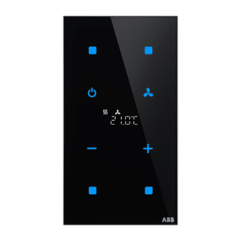 Tacteo Smart Touch Thermostatic 8-Gang Vertical Switch, Black and White Glass – Code TBR/U4.7.1-CG