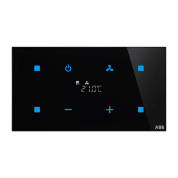 Tacteo Smart Touch Thermostatic Vertical 8-Gang Switch, Black and White Glass – Code TBR/U4.8.1-CG